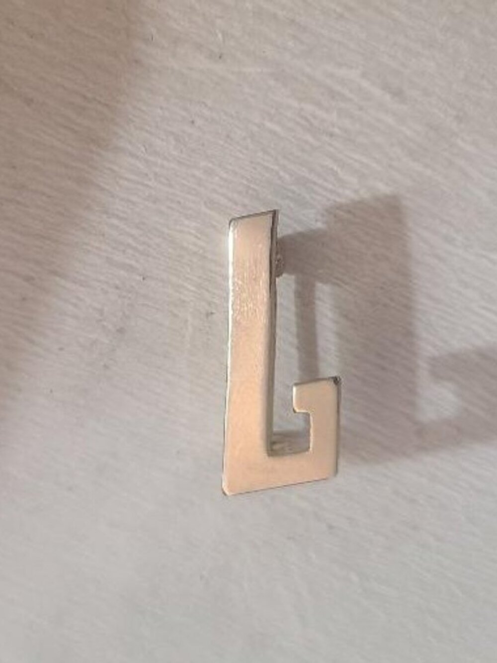 Bauhaus Letter "L" Number "7" Modernist Vintage Silver Initial Lapel Pin Brooch